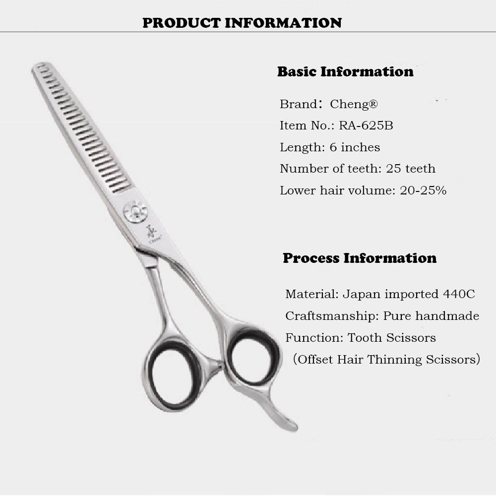 Barber Scissors, Hairdressing Scissors, Offset Hair Thinning Scissors - TOMFL