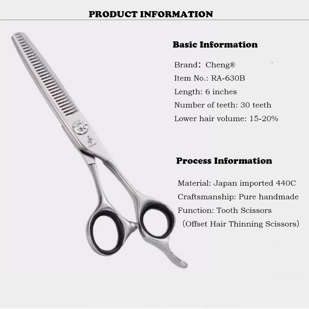 Barber Scissors, Hairdressing Scissors, Offset Hair Thinning Scissors - TOMFL