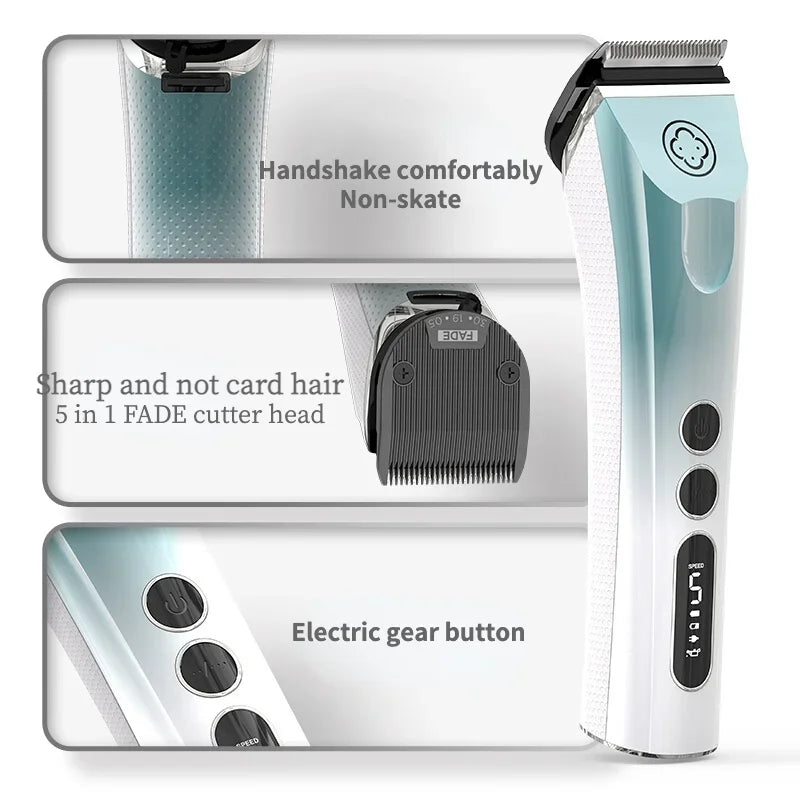 Professional Hair Clippers For Men,Rechargeable Haircutting Machine ,Cordless Hair Trimmer For Men,5-In-1 Adjustable Blade - TOMFL