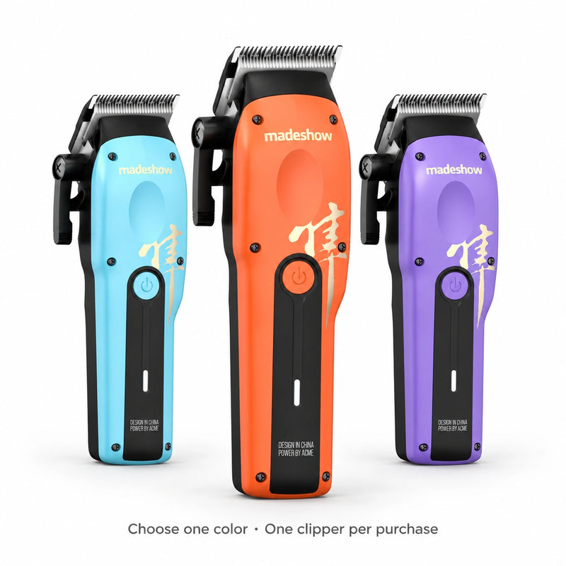 Madeshow M15 in Blue, Orange and Purple; choose one clipper per purchase