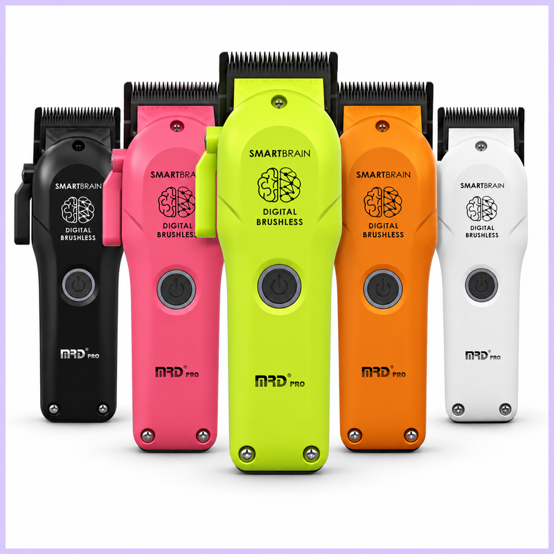 MRD SMARTBRAIN HC-3969ST clippers in black, pink, green, orange and white, with green centered