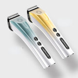 Madeshow CG-986F hair clippers in sky blue and gold, lying side by side