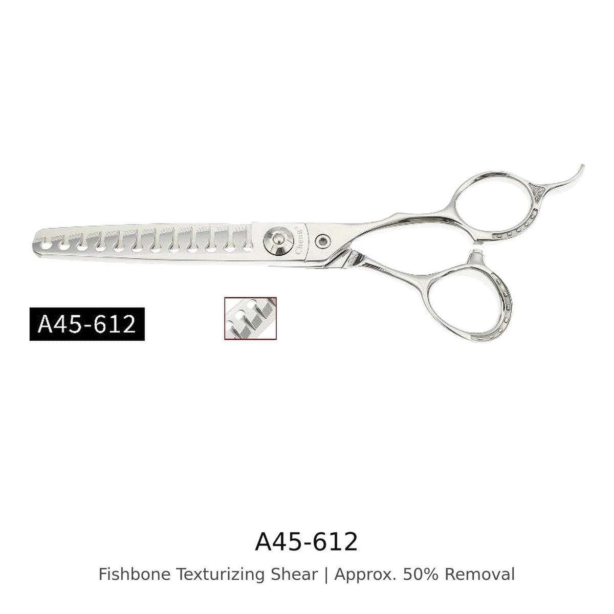 Cheng A45-612 Fishbone Texturizing Shear in Silver