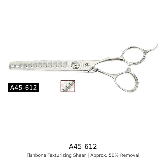 Cheng A45-612 Fishbone Texturizing Shear in Silver