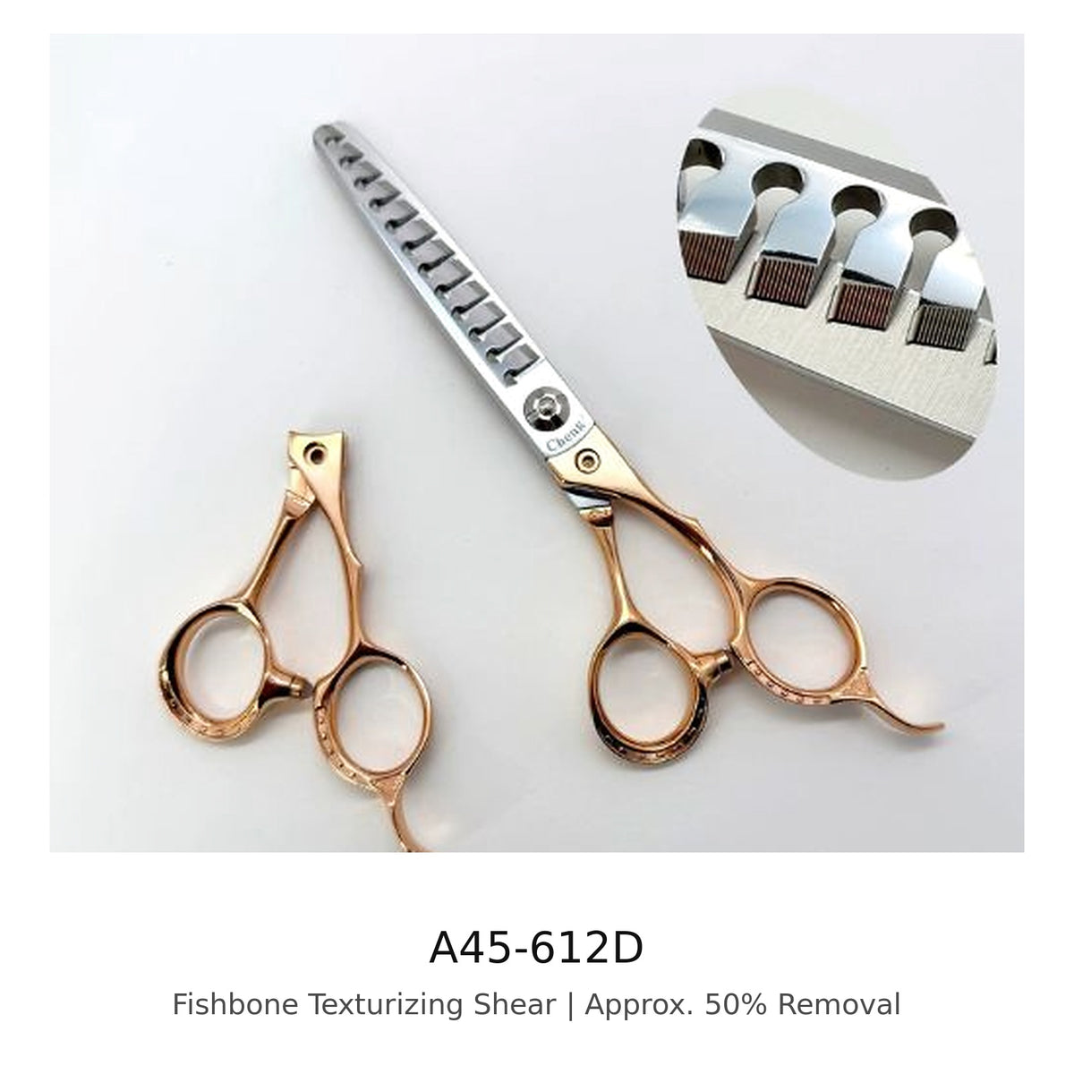 Cheng A45-612D Fishbone Texturizing Shear in Gold