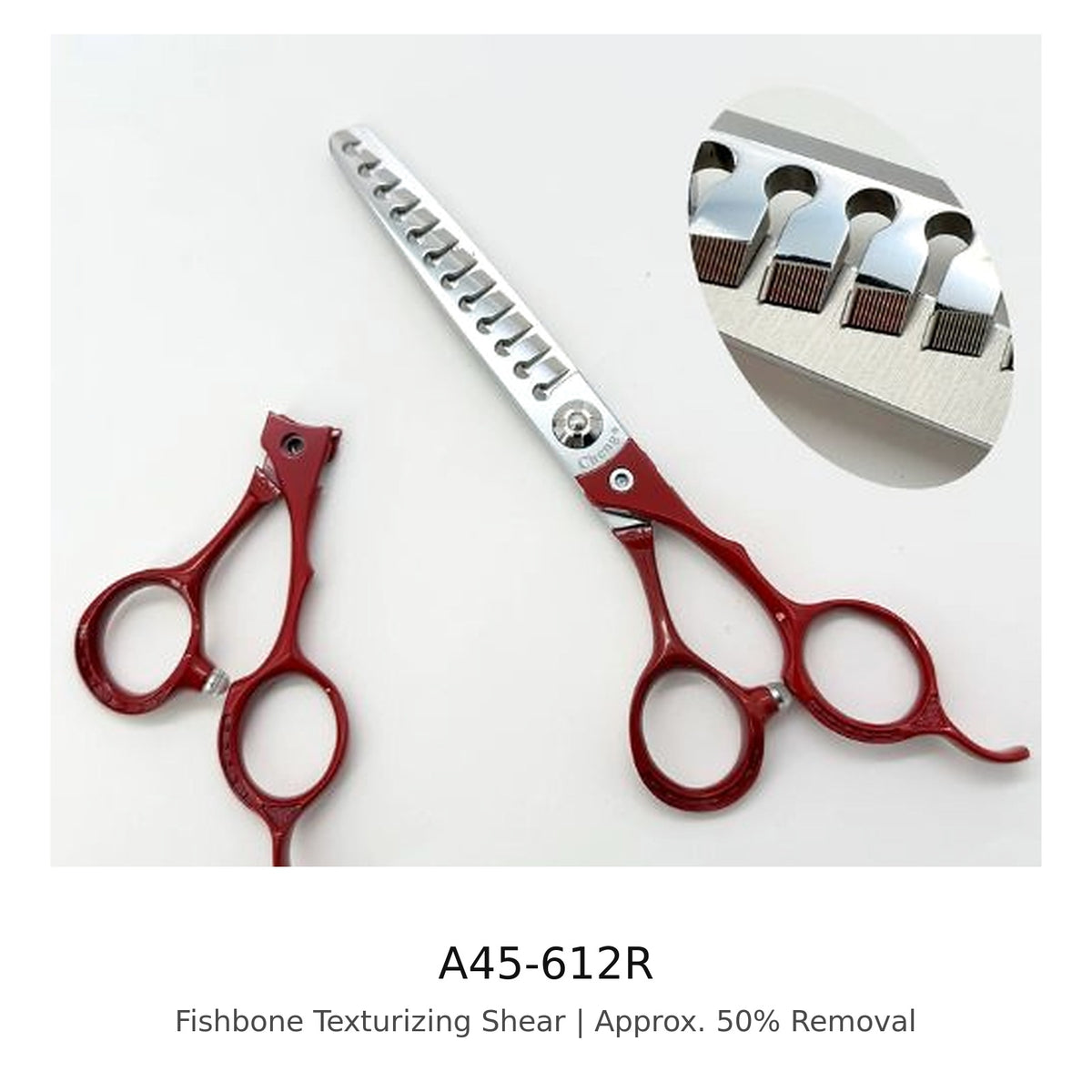 Cheng A45-612R Fishbone Texturizing Shear in Red