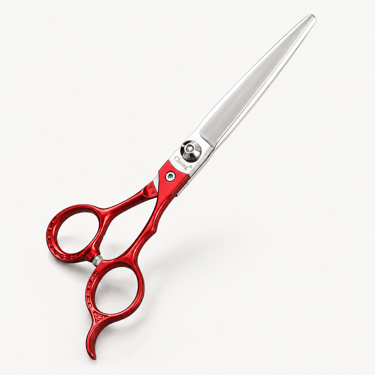 Cheng A45 Jinge red structure shear on a unified light studio background