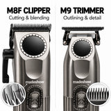 M8F clipper and M9 trimmer complete cutting heads with blade groove magnification