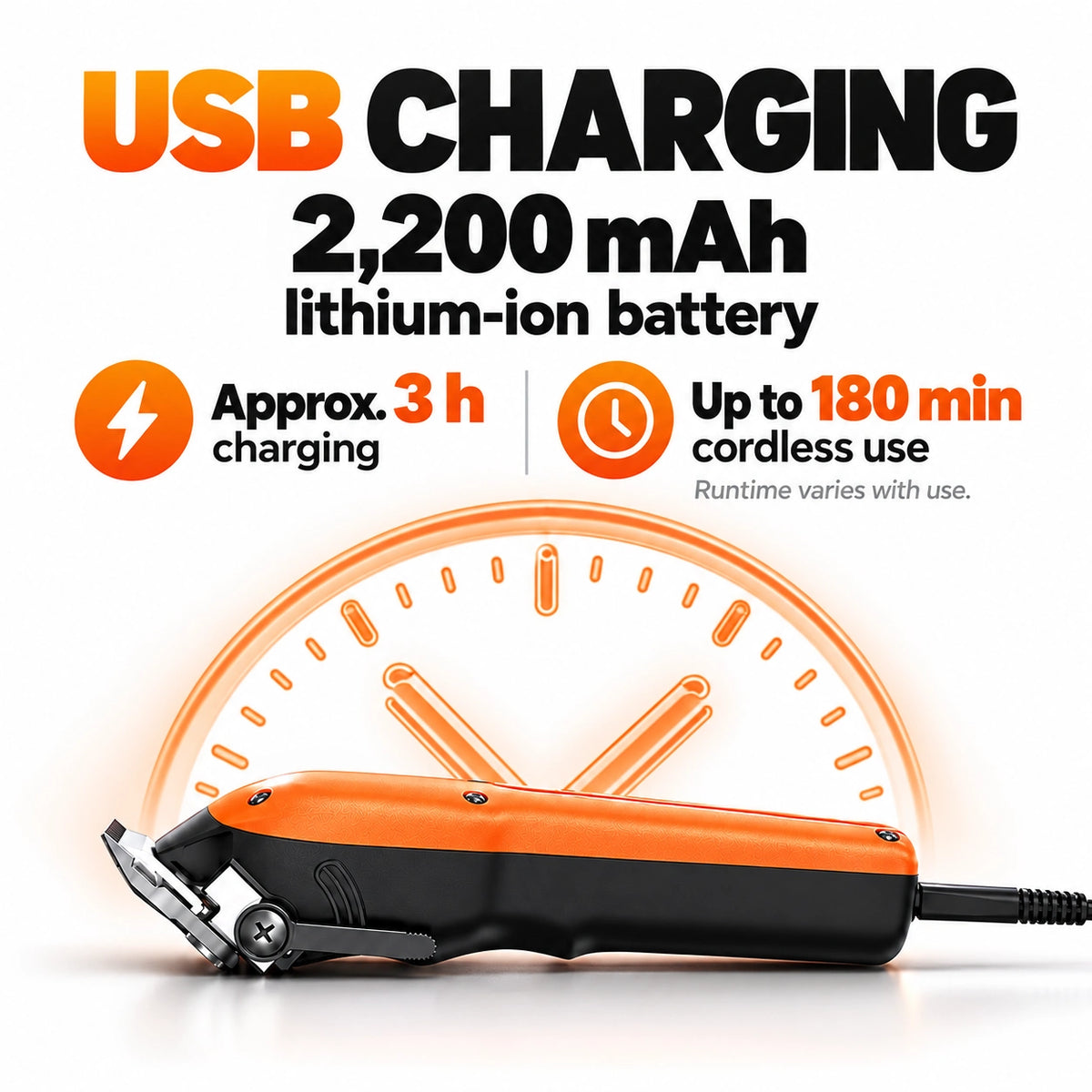 Madeshow M15 Orange — USB charging with 2200 mAh battery