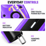 Madeshow M15 Purple — power button, battery indicator and hanging loop
