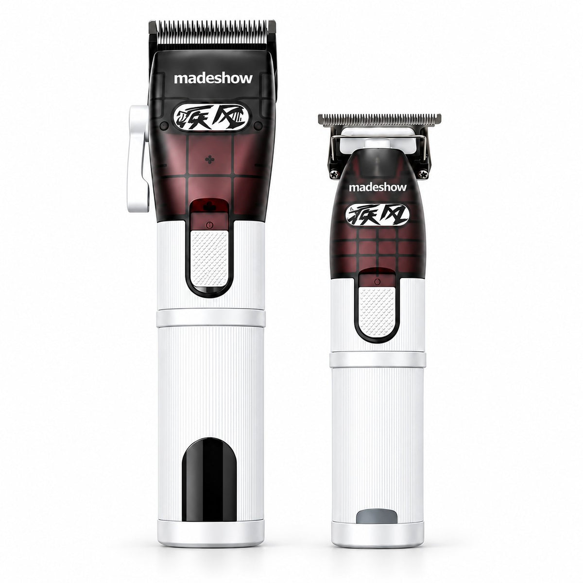 White Madeshow M5F MAX clipper and M6 MAX trimmer together
