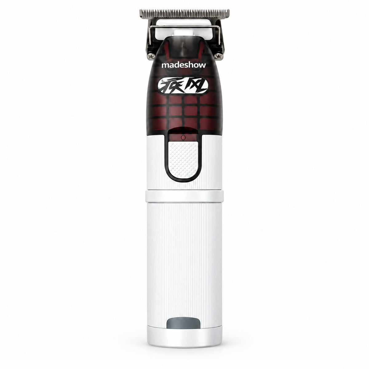 White Madeshow M6 MAX T-blade trimmer shown straight from the front