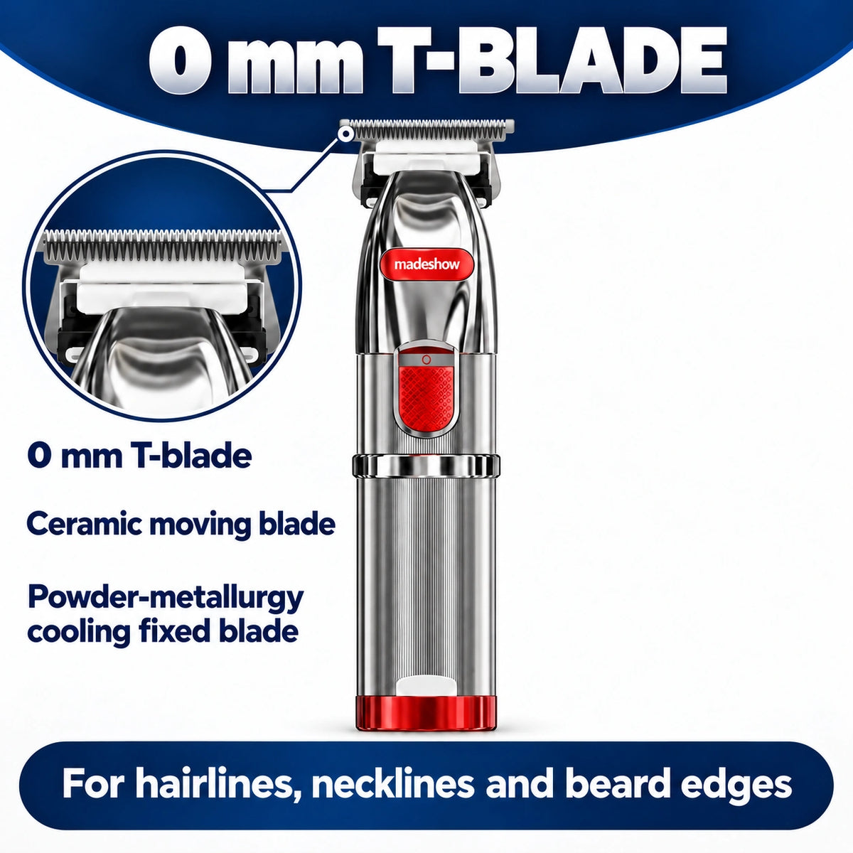 Madeshow M6 Red 0 mm T-blade with ceramic moving blade and powder-metallurgy cooling fixed blade