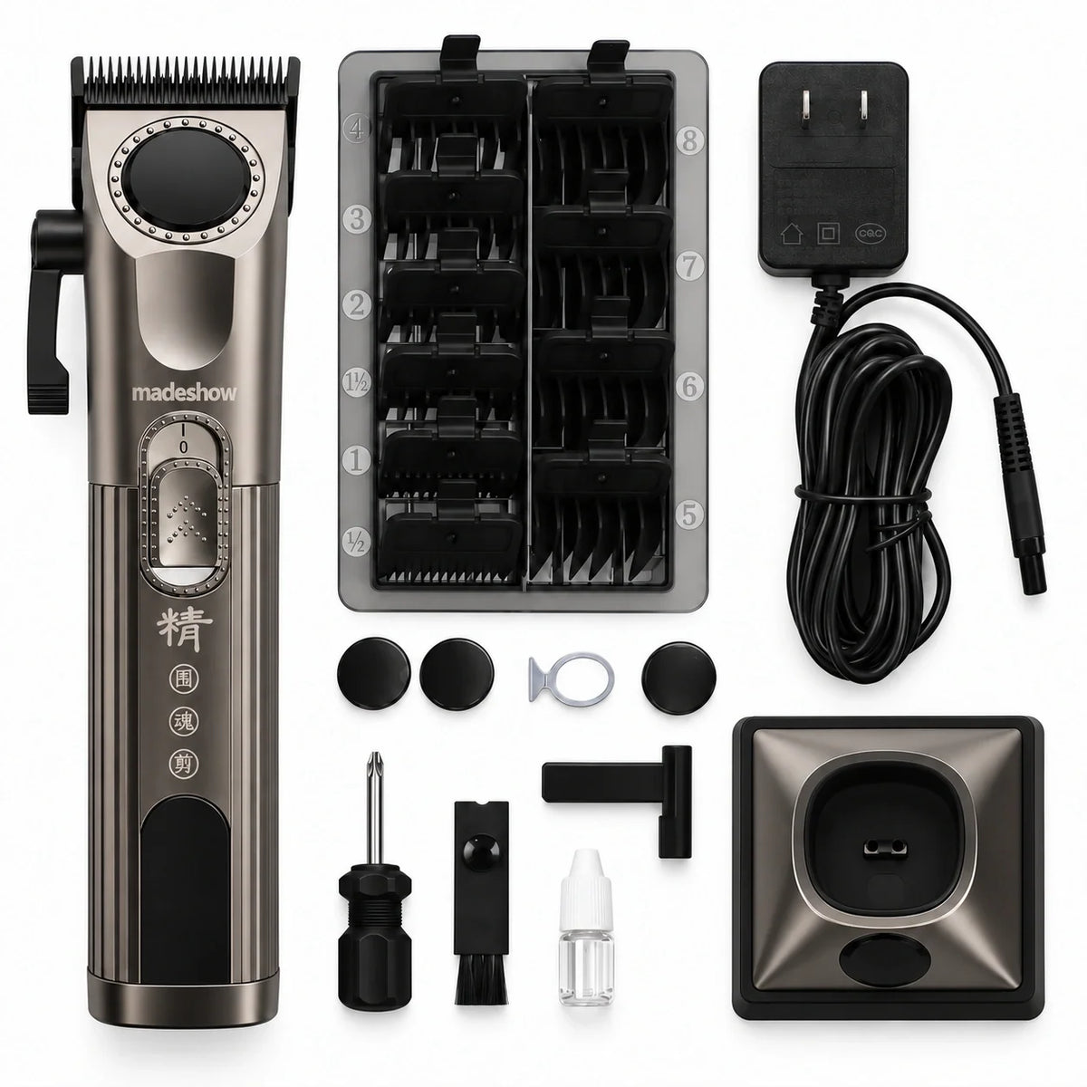Madeshow M8F accessories with original switch and lower white indicator light