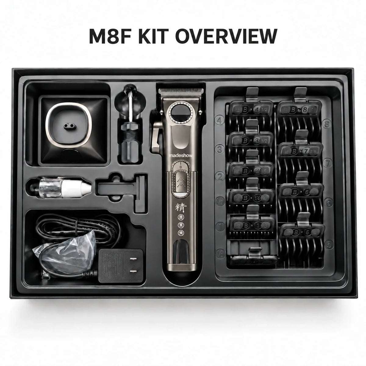 Madeshow M8F open box with original switch and lower white indicator light