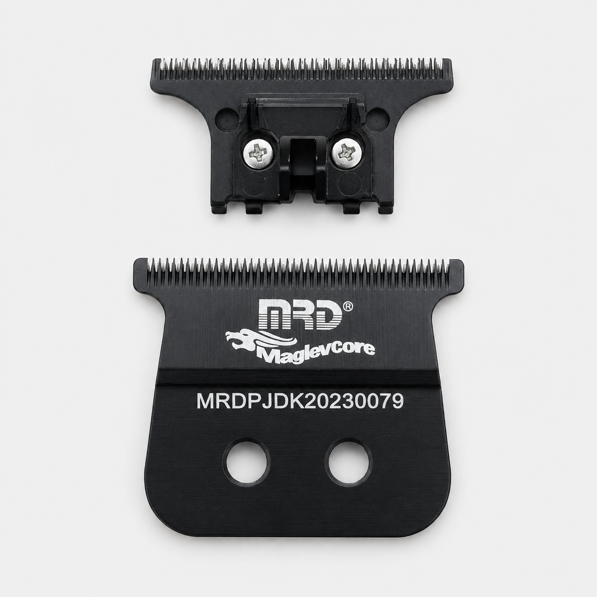 MRD Pro black trimmer blade fixed and moving blade detail