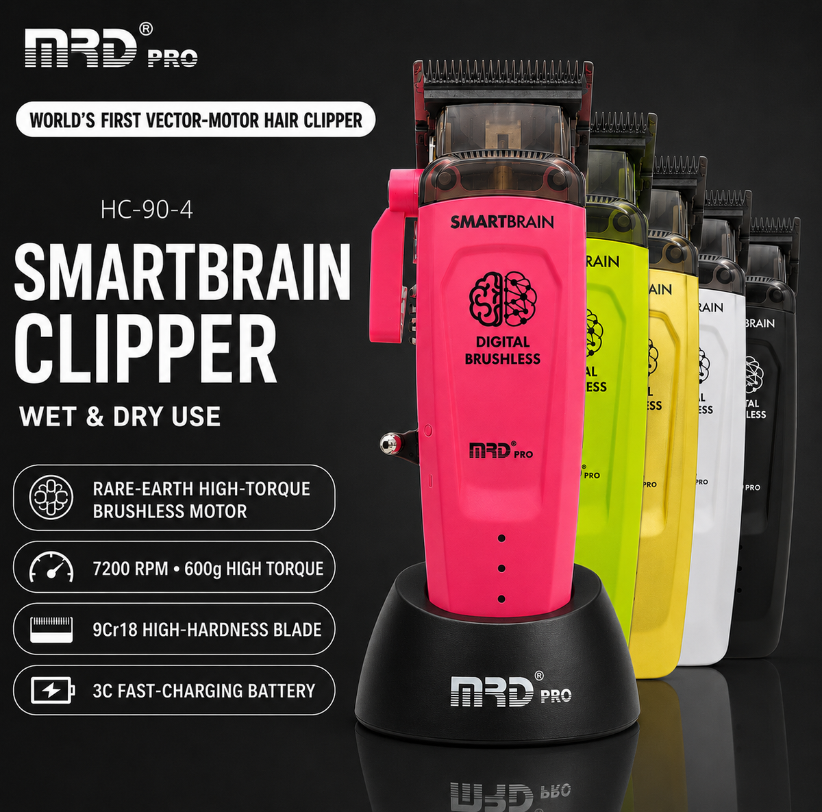 MRD hair clipper color range and product overview