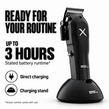 Up to three hours runtime and two charging methods