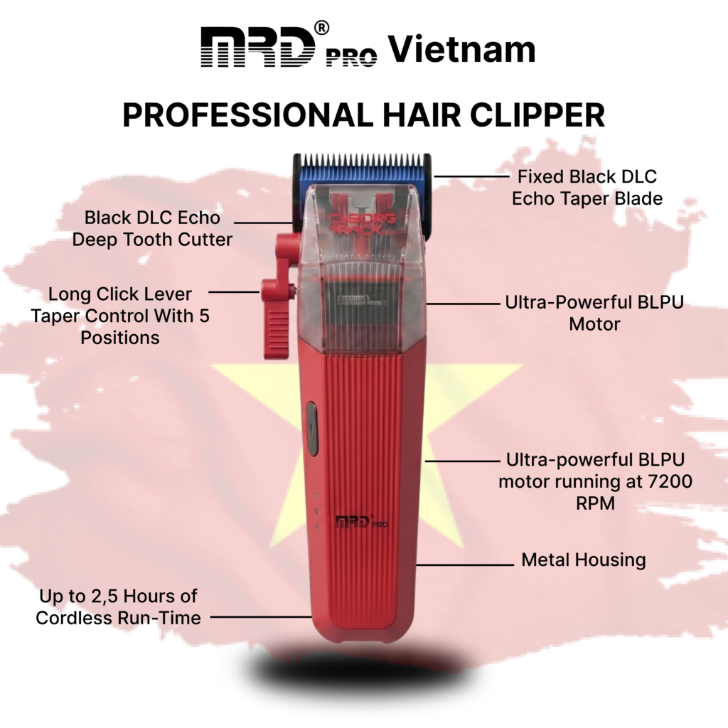 MRDpro Cyborg Pro 2026 Professional Cordless Hair Clipper – Red