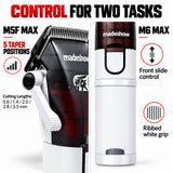 M5F MAX taper lever and M6 MAX slide control and white ribbed grip