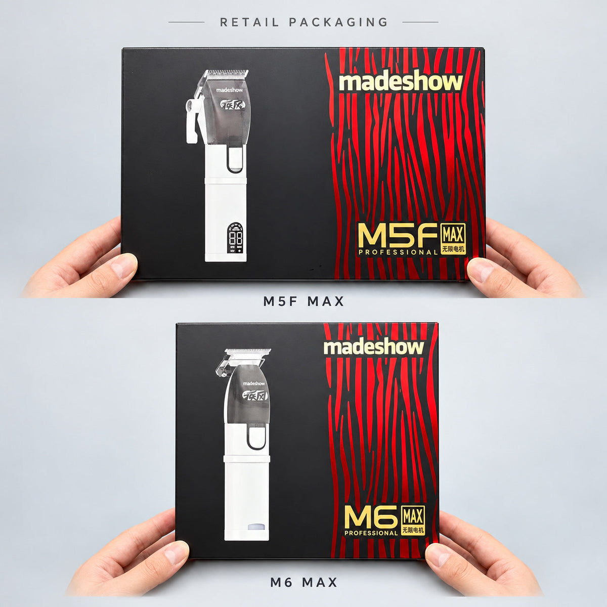 M5F MAX and M6 MAX individual retail packaging