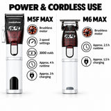 M5F MAX and M6 MAX brushless motors, battery runtime and charging compared