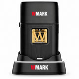 WMARK NG-XS1 ブラックの保護キャップ付きシェーバー、充電台に設置