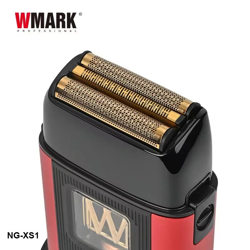 WMARK NG-XS1 レッド — 金色の網刃2枚と中央カッターのヘッド