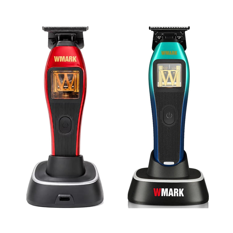WMARK NG-XT1. Varianti Rosso e Polar verde-blu con basi originali, stessa scala e base allineata; si sceglie un kit con una sola macchina