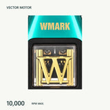 WMARK NG-XT1 Polarグリーン・ブルー. 金色Wの点検窓の接写。細部の仕上げを支える最大10,000 RPMのベクトルモーター