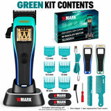 WMARK NG-X1 Green kit: six magnetic guide combs 1.5/3/4.5/6/10/13 mm, two hair combs, two replacement front covers and accessories